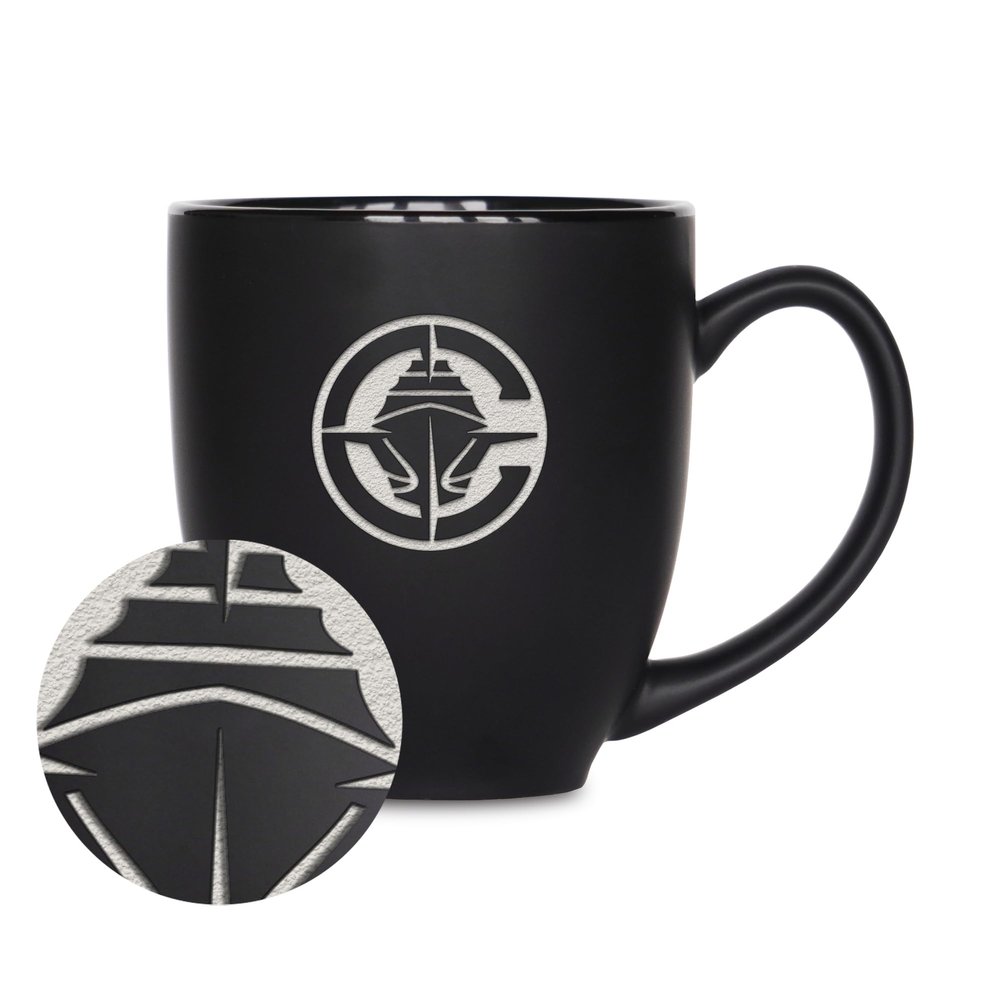 Rico Industries NBA Basketball Los Angeles Clippers Primary 15oz Laser Engraved Matte Black Ceramic Bistro Mug - for Hot or Cold Drinks