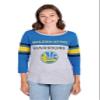 Ultra Game NBA Official Women's Raglan Baseball Shirt 3/4 Long Sleeve, Golden State Warriors, Team Color, Small view 1