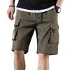 ZH8FCHAN Men's Casual Cargo Shorts Drawstring Elastic Waist Shorts Summer Beach Work Shorts for Men with 6 Pockets (Green,Medium) view 1