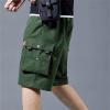 ZH8FCHAN Men's Casual Cargo Shorts Drawstring Elastic Waist Shorts Summer Beach Work Shorts for Men with 6 Pockets (Green,Medium) view 3