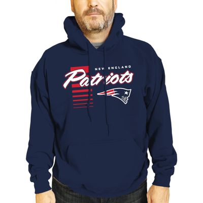 Team Fan Apparel NFL Adult Unisex Retro Script Ultra Soft Fleece Hooded Sweatshirt, Officially Licensed Football Performance Hoodie (New England Patriots - Navy, XXXX-Large)