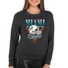 Team Fan Apparel NFL Womens Retro Triangle Slouchy Crewneck, Fleece Pullover Tagless, Long Sleeve Sweatshirt, Football Apparel (Miami Dolphins - Heather Charcoal, Small) view 1
