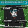 Team Fan Apparel NFL Womens Retro Triangle Slouchy Crewneck, Fleece Pullover Tagless, Long Sleeve Sweatshirt, Football Apparel (Miami Dolphins - Heather Charcoal, Small) view 3