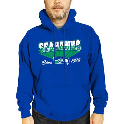 Team Fan Apparel NFL Adult Unisex Vintage Block Ultra Soft Fleece Hooded Sweatshirt, Officially Licensed Football Performance Hoodie (Seattle Seahawks - Royal, Small)