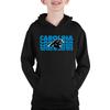 Team Fan Apparel NFL Youth Repeating Logo Football Fleece Hooded Sweatshirt, For Boys and Girls, Pro Hoodie Pullover (Carolina Panthers - Black, Medium) view 1