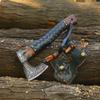 CHEEKU MEEKU Custom Handmade Carbon Steel Real Viking Axe Hatchet,Camping Axe, Birthday Gift for him, Leather Wrapped Handle and Leather Sheath ((FM 19)) view 4