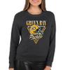 Team Fan Apparel NFL Womens Retro Triangle Slouchy Crewneck, Fleece Pullover Tagless, Long Sleeve Sweatshirt, Football Apparel (Green Bay Packers - Heather Charcoal, Small) view 1