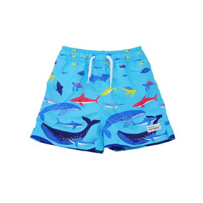 Baby/Toddler Wesley Swim Trunks | Children's Swim Trunks with Mesh Liner | UPF 50+ Highest Certified UV Sun Protection, Ocean Fiesta, 18m