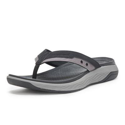 Skechers Men's Silva-Falco Thong Sandal, Blk, 10