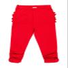 RuffleButts Red Baby Ruched Bow Leggings - 3T view 1