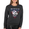 Team Fan Apparel NFL Womens Retro Triangle Slouchy Crewneck, Fleece Pullover Tagless, Long Sleeve Sweatshirt, Football Apparel (Buffalo Bills - Heather Charcoal, Large) view 1