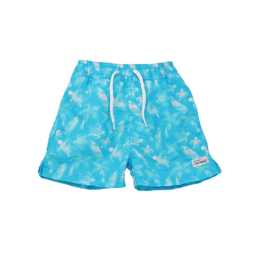 Baby/Toddler Wesley Swim Trunks | Children's Swim Trunks with Mesh Liner | UPF 50+ Highest Certified UV Sun Protection, Coco Beach Turtles, 4