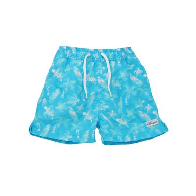 Baby/Toddler Wesley Swim Trunks | Children's Swim Trunks with Mesh Liner | UPF 50+ Highest Certified UV Sun Protection, Coco Beach Turtles, 12m
