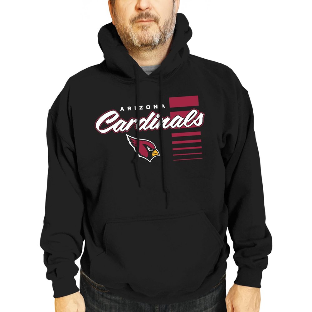 Team Fan Apparel NFL Adult Unisex Retro Script Ultra Soft Fleece Hooded Sweatshirt, Officially Licensed Football Performance Hoodie (Arizona Cardinals - Black, XXXXX-Large)