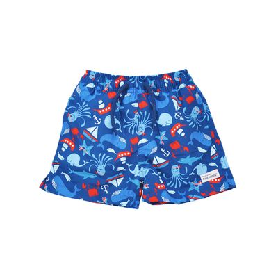 Flap Happy Boys' UPF 50+ Wesley Swim Trunks with Mesh Liner, Nautical Fun