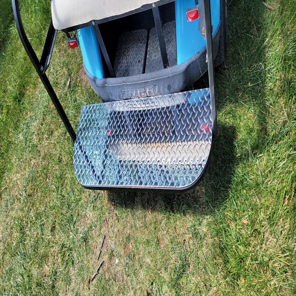 J & O Carts Parts Fits Ezgo TxT Golf Cart Highly Polished Aluminum Diamond Plate Rear Seat Step Cover