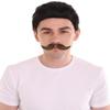 BC GOODS BY Men's Best Handlebar Style Mixed Black Moustache Set Cosplay Facial Hair