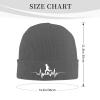 Soccer Ball Heartbeat Hat Knitted Winter Funny Beanie for Men Women Cute Knit Cap Deep Heather view 2