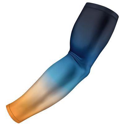 B-Driven Sports Pro-Fit Compression Arm Sleeve for Baseball, Basketball, Football - Muscle-Tendon, Bruising Reduction - Athletic, Men, Women, Youth, Kids - Ombre | Yellow, Blue XS (A) - 1 Pc