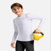G Gradual Boys Youth Compression Shirt Long Sleeve Football Baseball Undershirt Quick Dry Sports Base Layer for Boy(B White,M) view 2