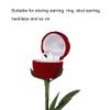 Red Rose Flower Ring Boxes, Red Rose Shape Propose Earring Jewelry Box Flower Ring Box Red Velvet Jewelry Storage Container for Girlfriends Lover Engagement Wedding Valentine Day view 2