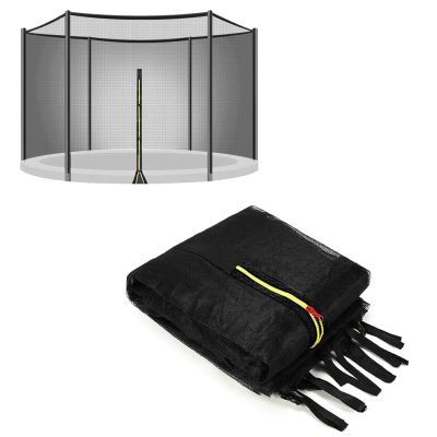 FSDIYU Trampoline Safety Net Replacement, for 16FT 12 Poles Round Frame Trampoline, Enclosure Surround Netting with Dual-Headed Zippers and Protection Buckles & Enhanced Hook (Net Only)