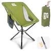 ADJ-S2 Portable Camping Chair - Adjustable Height Folding Chair, Compact Collapsible Chair Setup in 8s, Outdoor Chair for Camping, Beach, Sports/Music Events, Supports 330LBS - Green 2025 Edition view 1