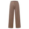 Todays Daily Deals Clearance,Ajisai Womens Joggers Pants,High Waisted Wide Leg Pants for Women Elastic Baggy Sweatpants Comfy Cotton Lounge Drawstring Flare Sweat Pants,Coffee #5,Large view 2