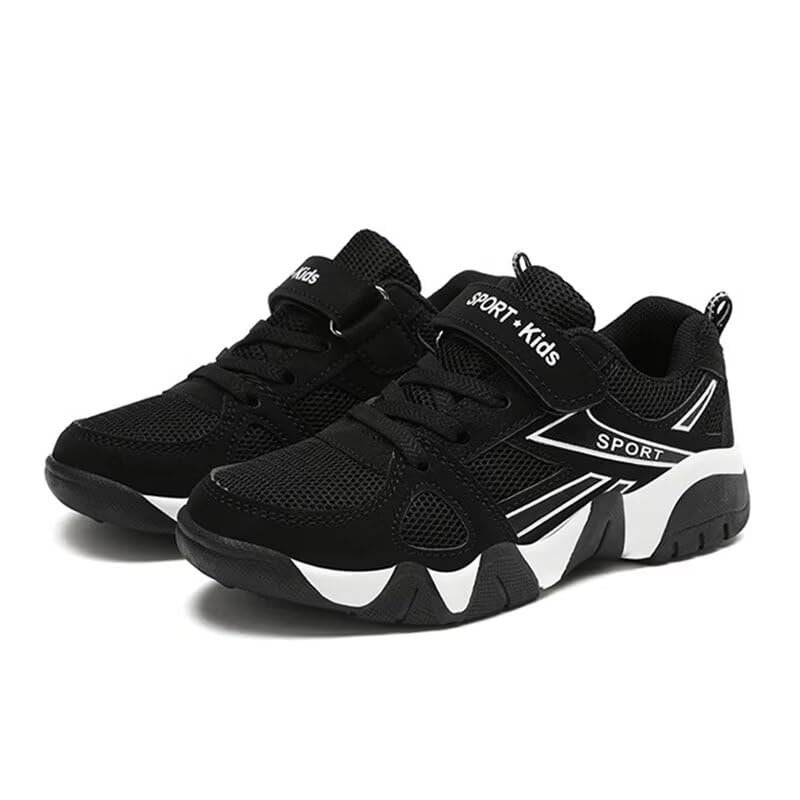 Zonkacen Boy's Non Slip Lightweight Comfortable Breathable Running Shoes for Mountain Hiking Cycling School Playing Physical Education Black 5.5 Big Kid