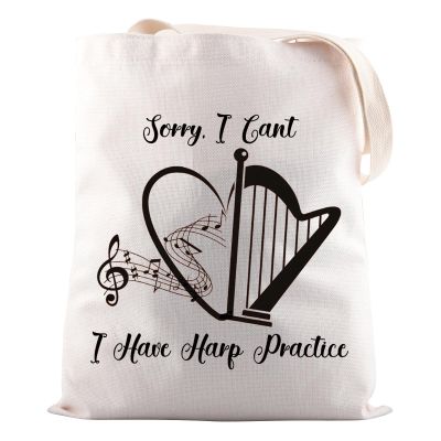 JNIAP Harpist Gift Sorry I Cant I Have Harp Practice Tote Bag Harp Player Gift (I Have Harp Tote Bag)
