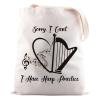 JNIAP Harpist Gift Sorry I Cant I Have Harp Practice Tote Bag Harp Player Gift (I Have Harp Tote Bag) view 1