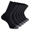 5 Pairs Athletic Crew Socks Wicking Sport Running Calf Socks Performance Cushioned Breathable Socks (Black, One Size) view 1