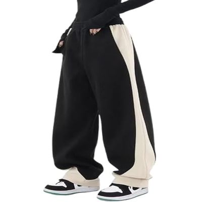 EMMIOL Wide Leg Sweatpants for Women, High Waisted Baggy Joggers, Barrel Leg Lounge Pants with Pockets Black