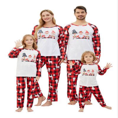 VENTELAN Family Matching Christmas Pajamas Set Holiday Santa Claus Sleepwear Xmas PJS Set for Couples and Kids,6Y White/Red