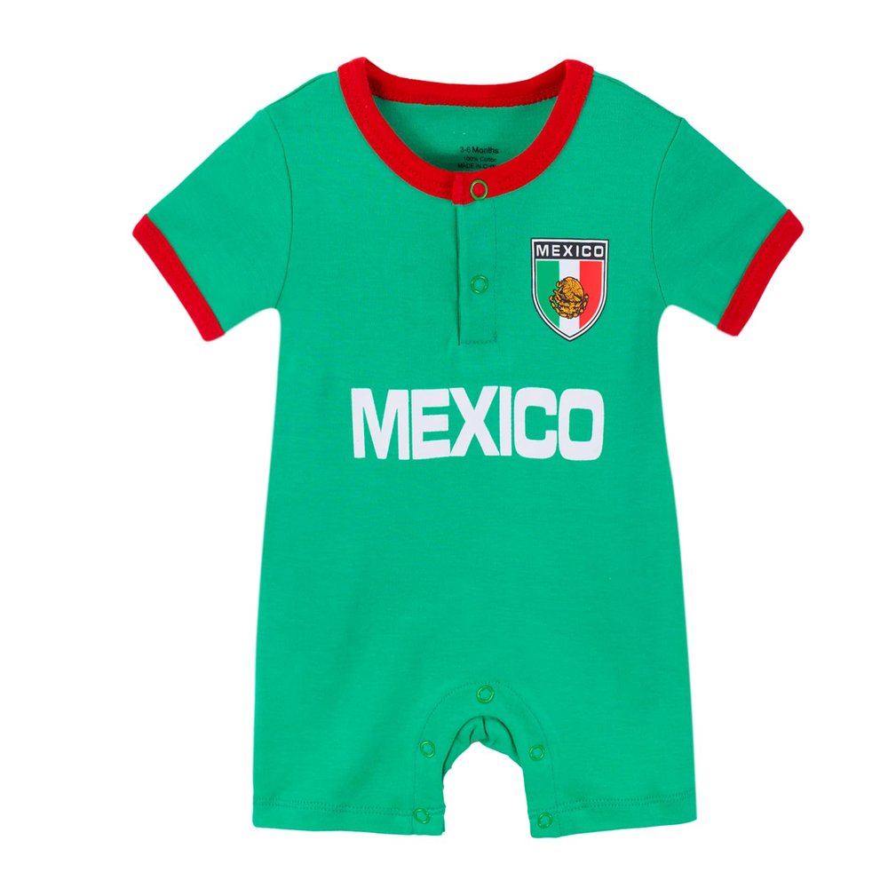Cnins Soccer Baby Clothes Mexico 10 Design Baby Uniform Romper 0-3 Months for Newborn Infant Mexico Travel (C-MXR,0-3M)