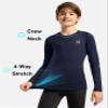 G Gradual Boys Youth Compression Shirt Long Sleeve Football Baseball Undershirt Quick Dry Sports Base Layer for Boy(Navy,S) view 4