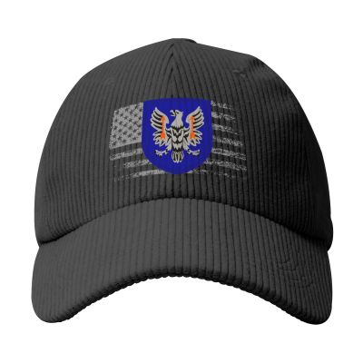 11th Aviation Brigade Classic Corduroy Cotton Baseball Caps for Men Dad Hat Black