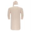 Hedmy Mens Long Sleeve Nightshirt Knee Length Nightgown Sleep Shirt Pajama Set with Sleeping Cap Champagne Large view 4