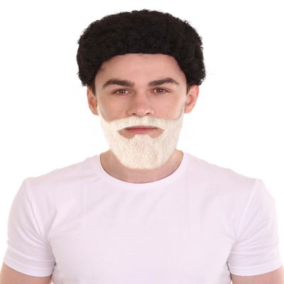 BC GOODS BY Adult Men's Cosplay Facial Hair, Synthetic Beard for Theatrical Looks, Flame-retardant Synthetic Fiber - Grey