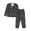 HWCAVB Dog Bone Traces White Womens Pajamas Long Sleeve Pajama Set Button Down Cardigan Pant Pj Set Loungewear Shirt Breathable Tops Bottom view 1