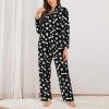 HWCAVB Dog Bone Traces White Womens Pajamas Long Sleeve Pajama Set Button Down Cardigan Pant Pj Set Loungewear Shirt Breathable Tops Bottom view 2