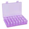AKOAK 1 Pack 24 Grid Plastic Storage Case, Transparent Jewelry Display Organizer, Detachable Divider -7.5"x 5.1"x 1.4" for Beads, Jewelry, Earrings, Rings (Purple) view 1