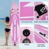 Goplus Inflatable Stand Up Paddle Board, 10FT/10.5FT/11FT SUP with Accessory Pack, Adjustable Paddle, Carry Bag, Fin, Hand Pump, Leash, Repair Kit (Baby Pink, 11 FT) view 3