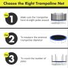 Trampoline Safety Net Replacement, Enclosure Surround Netting with Dual-Headed Zippers and Protection Buckles & Enhanced Hook, for 6/8/10/12/13/14/16FT Round Frame Trampoline, 8 FT - 6 poles,Black view 4
