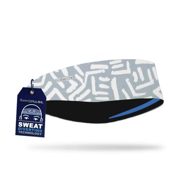 Hydra2 Headbands for Maximum Sweat Diversion | Lightweight and Breathable Headband Design for Athletes, Running, Gym, and Outdoor Workouts | H2 Flatweave, Tribal Lt Gray