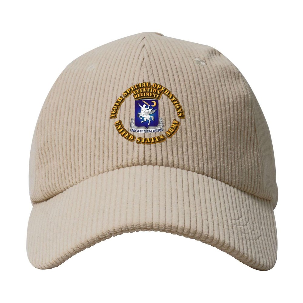 160th Special Operations Aviation Regiment Classic Corduroy Cotton Baseball Caps for Men Dad Hat Beige