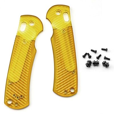 1 Pair Ultem Scales Handle Fits for Griptilian 550 551, Clear PEI Handle Patch with 3 Sets Screws