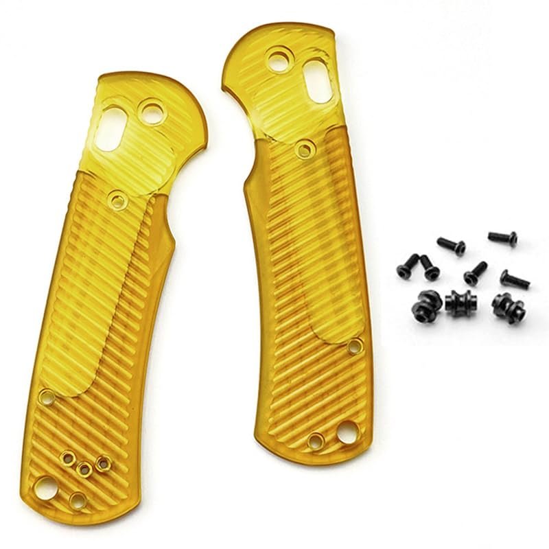 1 Pair Ultem Scales Handle Fits for Griptilian 550 551, Clear PEI Handle Patch with 3 Sets Screws
