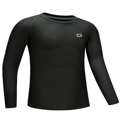G Gradual Boys Youth Compression Shirt Long Sleeve Football Baseball Undershirt Quick Dry Sports Base Layer for Boy(Grey,XS)