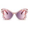 helena Fashion Butterfly Luxury Pearl Sunglasses for Womens Trends Retro Irregular Handmade Bling Pearl Sun Glasses S68 (C8) view 2
